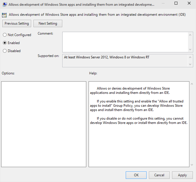 Changing Group Policy Setting